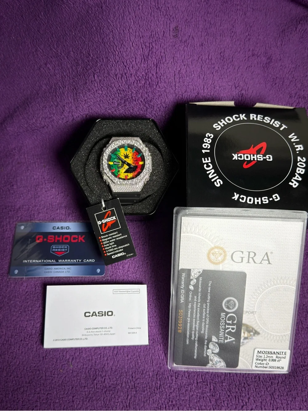 Casio G-Shock Multicolor Dial Silver Bezel Watch
